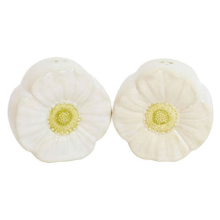 Flower Salt & Pepper shakers in White