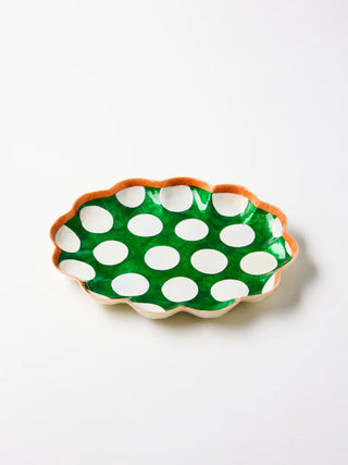 Paradis scallop tray in green