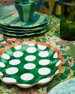 Paradis scallop tray in green