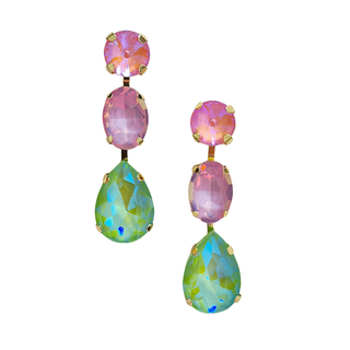 Triple gem earrings in multi