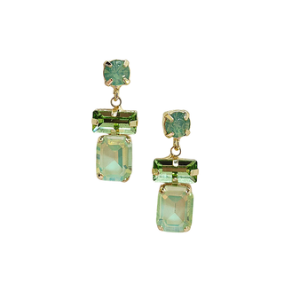 Green fine triple hung earrings (Copy)