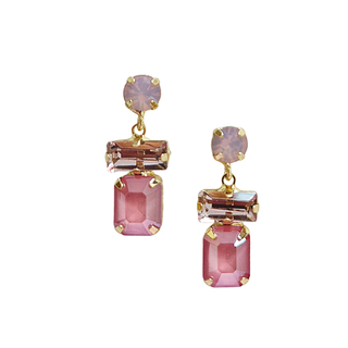 Pink fine triple hung earrings