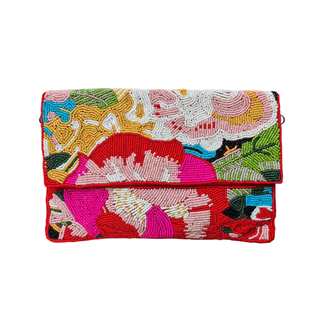 Beaded flower clutch