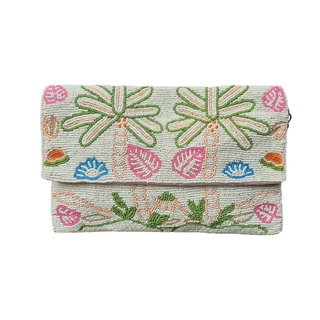 Beaded palmtree bag