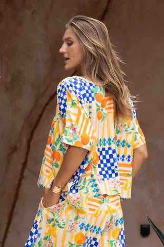 Sydney top in capri print