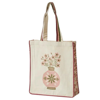 Flora waxflower cotton tote