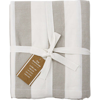 Chambray stripe tablecloth in natural