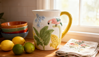 Pretty parrot jug