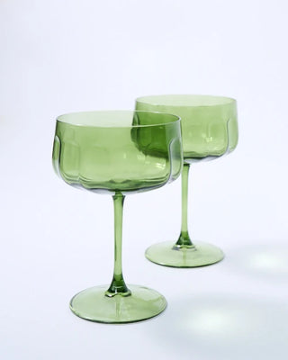 Studio set 2 glass coupe in olive