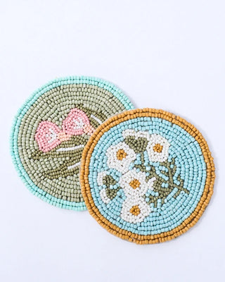 Madge set 2 beaded coasters