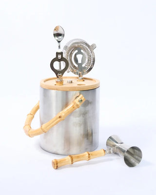 Bebe 5 pce stainless steel ice bucket set