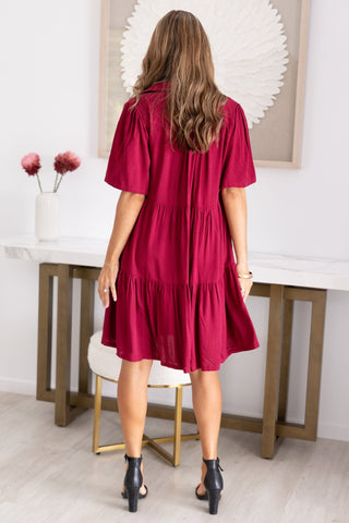 Victoria dress in burgundy