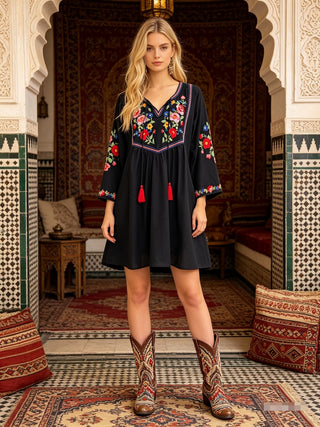 Frida embroidered short dress