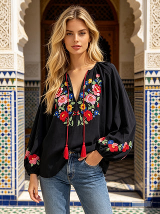 Frida embroidered top