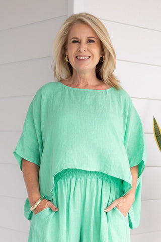 Amalfi top in marine green