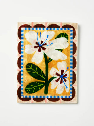 Bloom nouveau white rectangle wall art